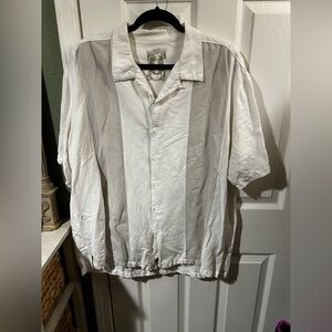 Paradise Found Men's White Casual Button Down Shirt